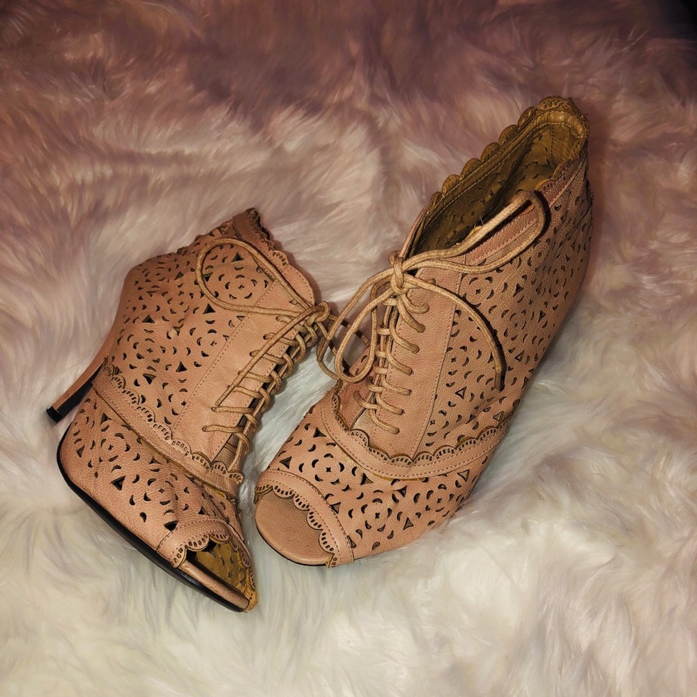 Charles Albert Perforated Open toe booties